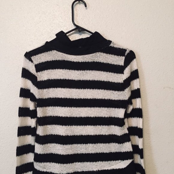 Iris Los Angels Striped Sheer Top Sweater - Picture 6 of 8
